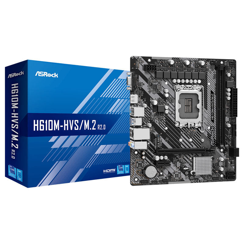 ASRock H610M-HVS/M.2 R2.0 hovedkort forfra