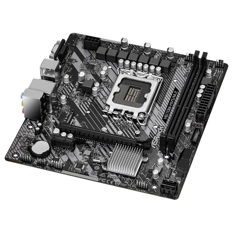 Nærbilde av USB-porter på ASRock H610M-HVS/M.2 R2.0 hovedkort