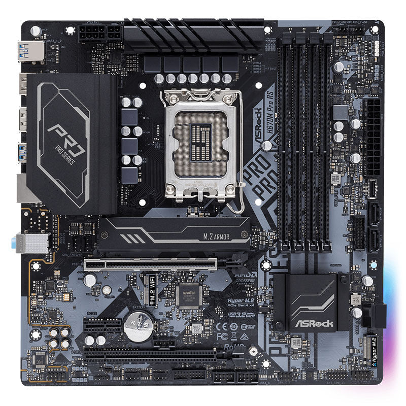 Detaljbilde av ASRock H670M Pro RS hovedkort