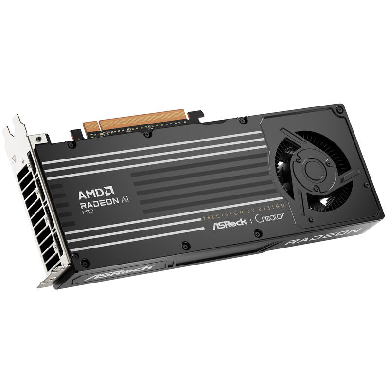 ASRock Radeon AI Pro R9700 Creator grafikkort med DisplayPort-tilkoblinger