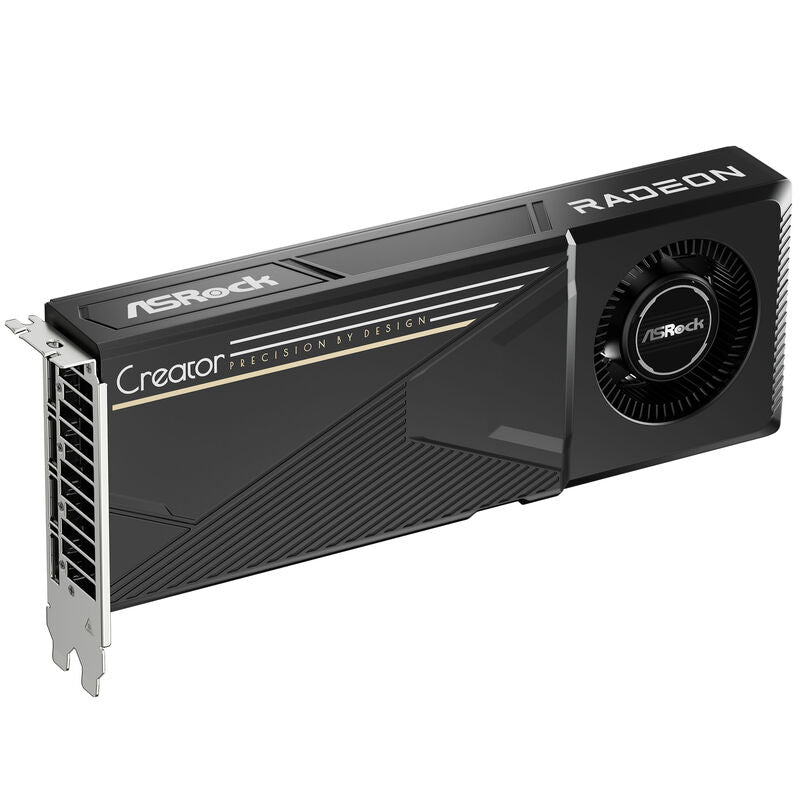 Nærbilde av ASRock Radeon AI Pro R9700 Creator grafikkort minne