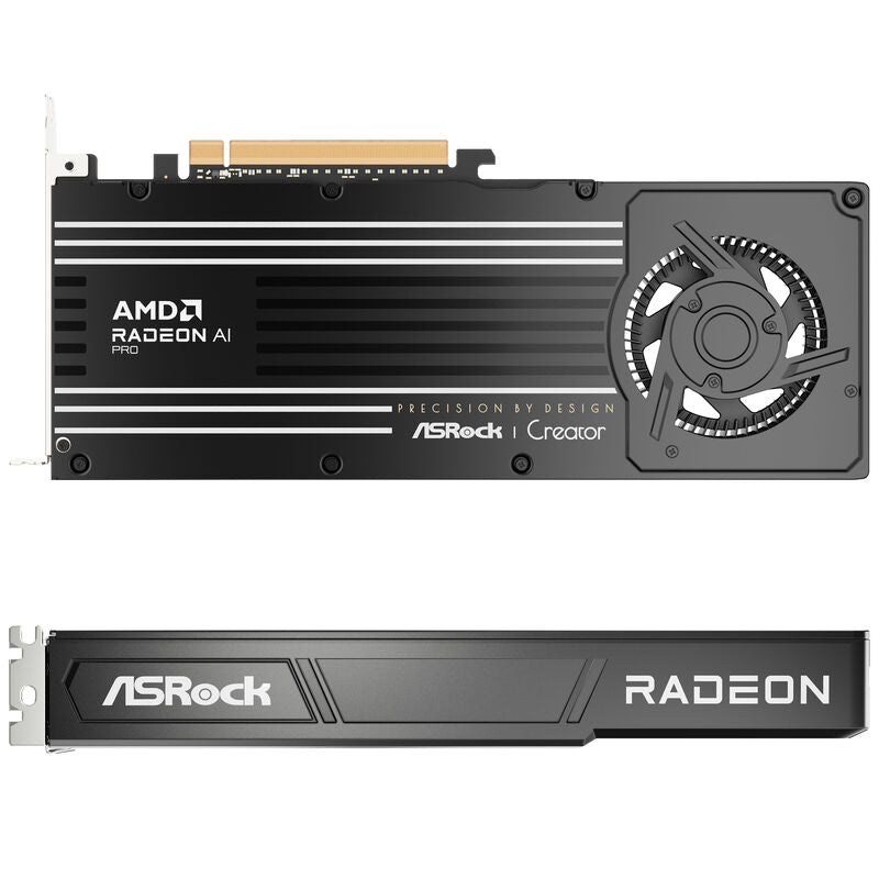 Oversikt over ASRock Radeon AI Pro R9700 Creator grafikkort design