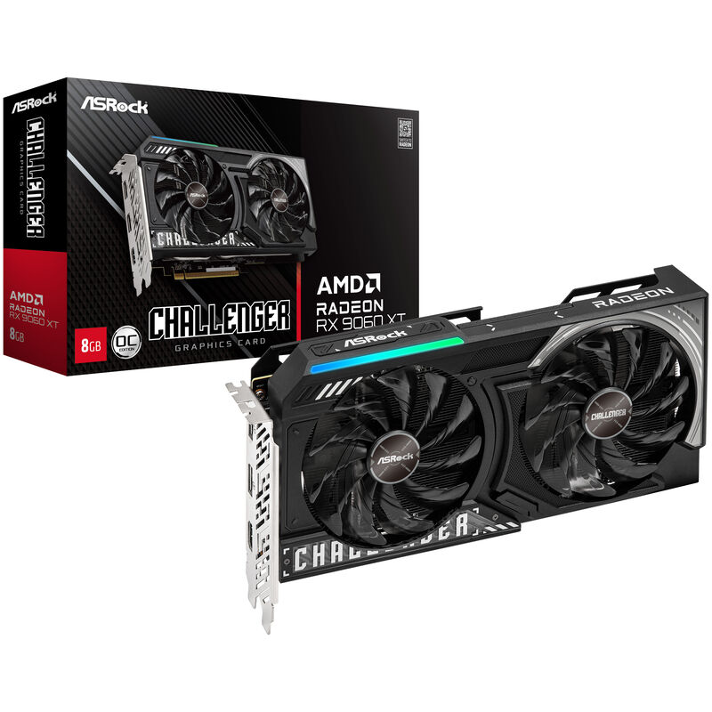 ASRock Radeon RX 9060 XT CL grafikkort forfra