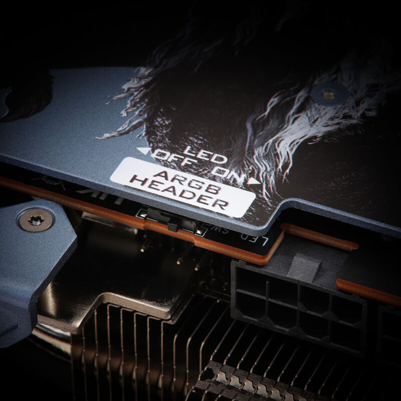 Kjølesystem på ASRock Radeon RX 9070 XT Monster Hunter Wilds Edition