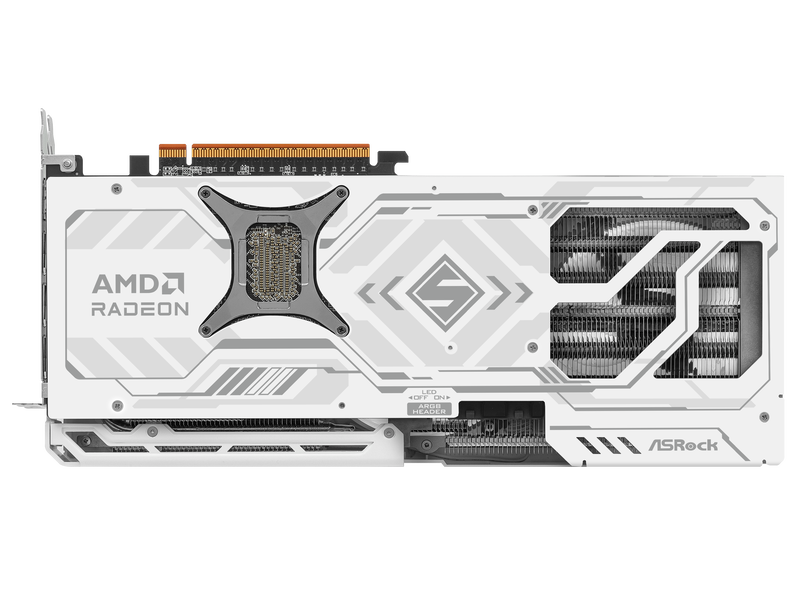 ASRock Radeon RX 9070 XT Steel Legend grafikkort med vifter