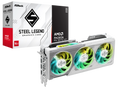 ASRock Radeon RX 9070 XT Steel Legend grafikkort forfra hvit