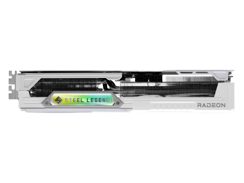 ASRock Radeon RX 9070 XT Steel Legend grafikkort med tilkoblinger