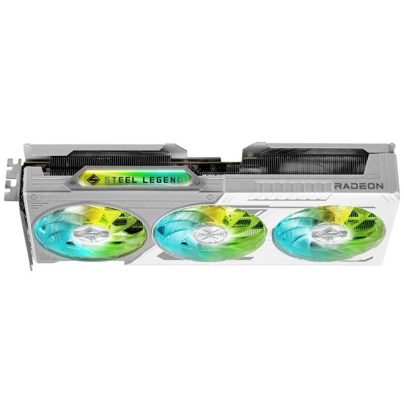 RGB-belysning på ASRock RX 9060 XT SL grafikkort 16 GB GDDR6 hvit