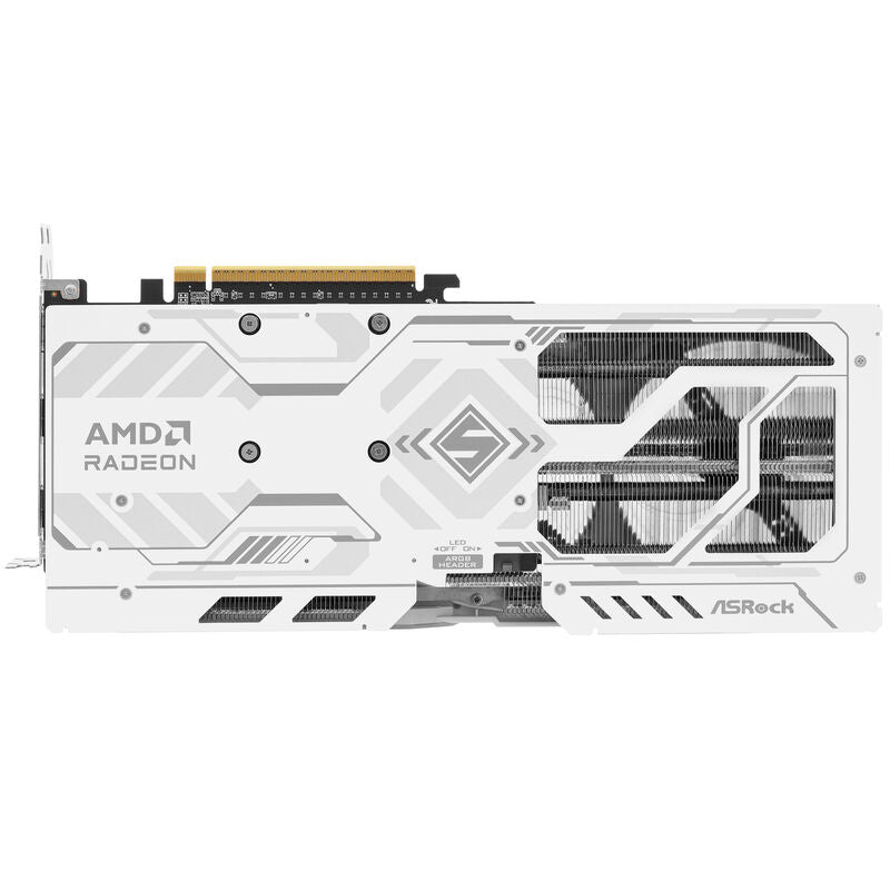 Sideprofil av ASRock RX 9060 XT SL grafikkort 16 GB GDDR6 hvit