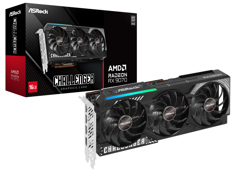 ASRock RX 9070 Challenger grafikkort forfra