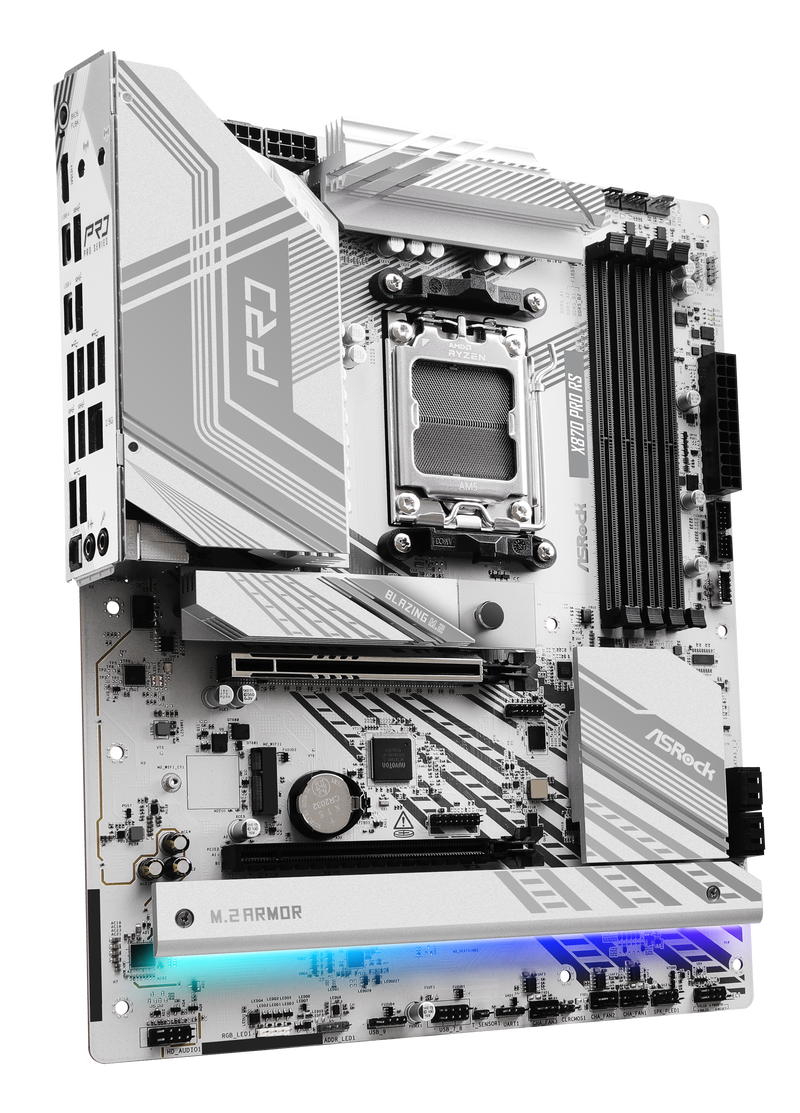 ASRock X870 Pro RS hovedkort bakside med tilkoblinger