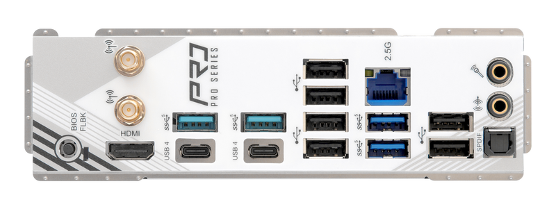 Oversikt over ASRock X870 Pro RS WiFi hovedkort med RGB-belysning