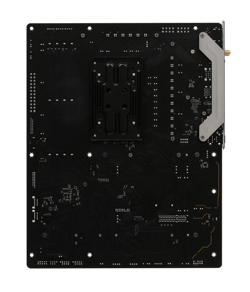 Nærbilde av USB- og lydporter på ASRock X870 Riptide WiFi hovedkort