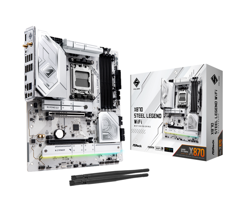 ASRock X870 Steel Legend WiFi hovedkort forfra