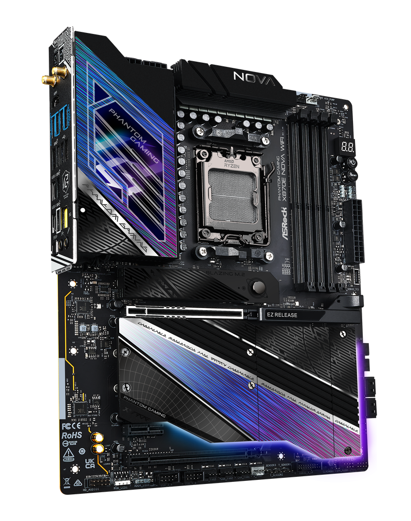 ASRock X870E Nova WiFi hovedkort bakside