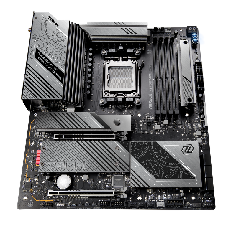 Nærbilde av ASRock X870E Taichi Lite RAM-spor