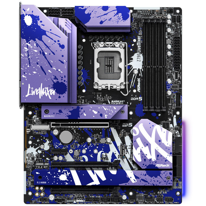 Detaljbilde av PCIe 5.0 slot på ASRock Z790 LiveMixer hovedkort