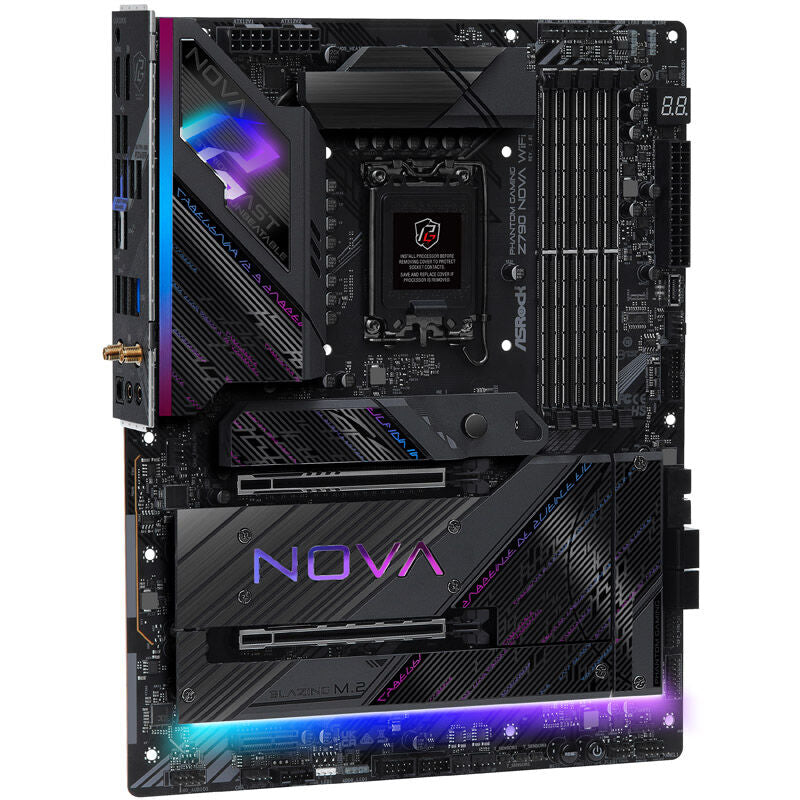 Bakside av ASRock Z790 Nova WiFi hovedkort