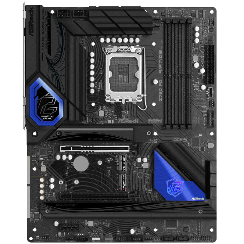 Detalj av ASRock Z790 PG Riptide hovedkort PCIe-porter