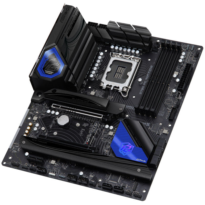Nærbilde av ASRock Z790 PG Riptide hovedkort minneplasser
