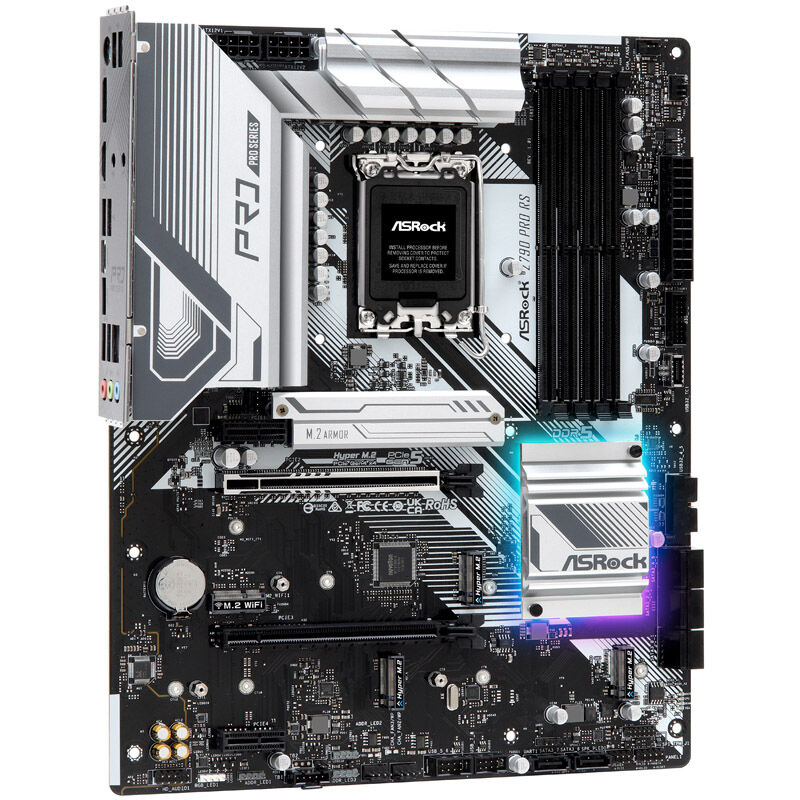ASRock Z790 Pro RS hovedkort bakside med tilkoblinger