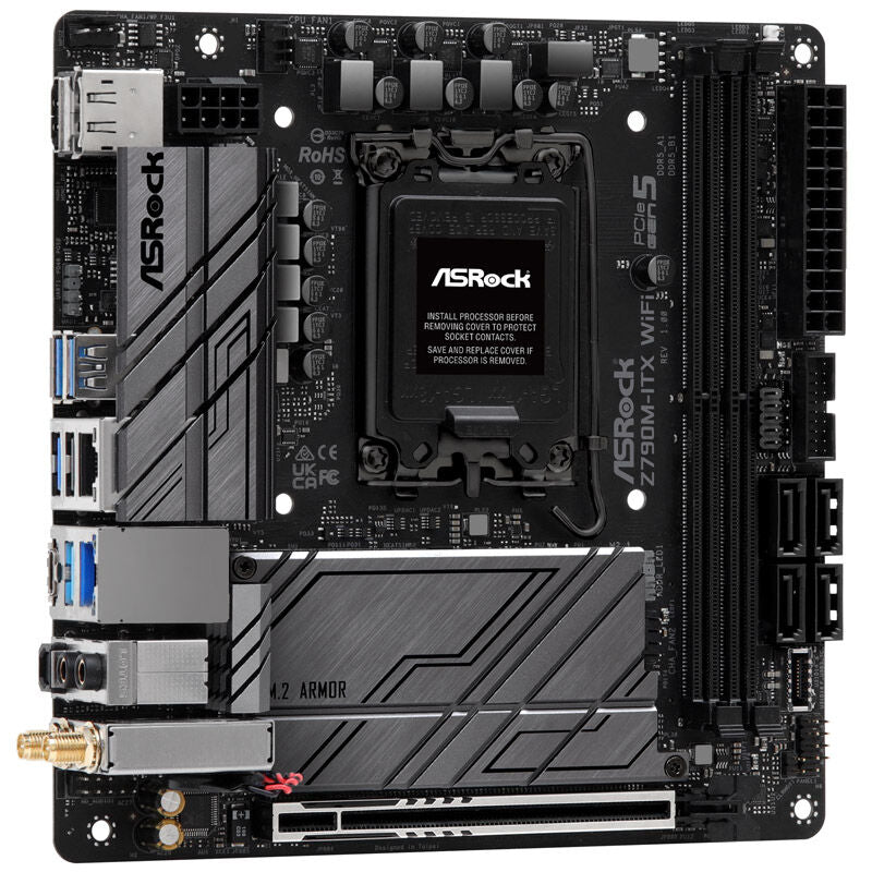 ASRock Z790M-ITX WiFi hovedkort bakside