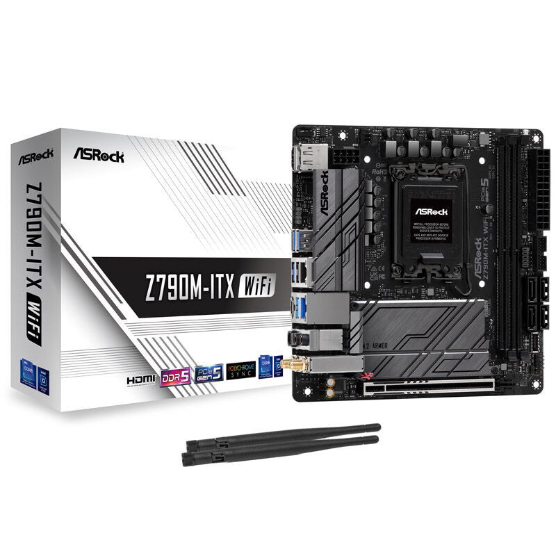 ASRock Z790M-ITX WiFi hovedkort forfra