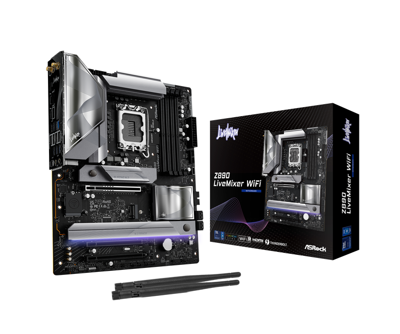 ASRock Z890 LiveMixer WiFi hovedkort forfra