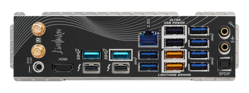 ASRock Z890 LiveMixer WiFi hovedkort USB-porter