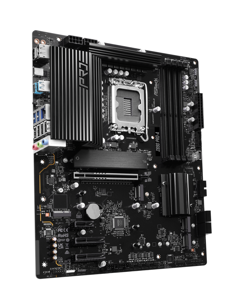 Bakside av ASRock Z890 PRO-A hovedkort