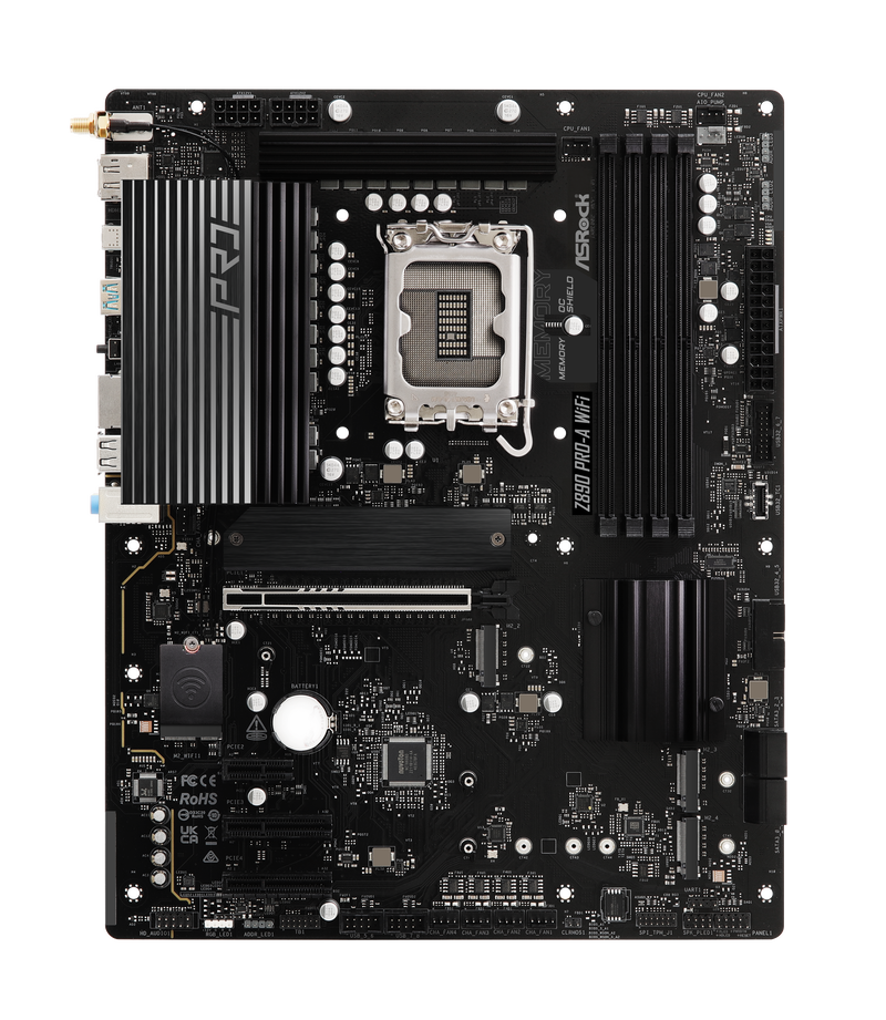 ASRock Z890 Pro-A WiFi hovedkort montert i PC