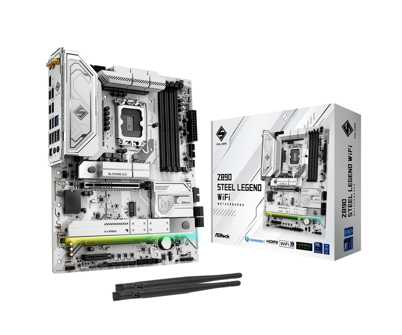 ASRock Z890 Steel Legend WiFi hovedkort forfra