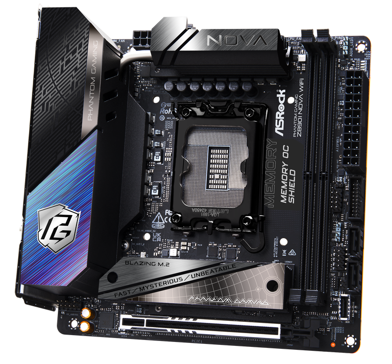ASRock Z890I Nova WiFi hovedkort detalj av VRM kjøler