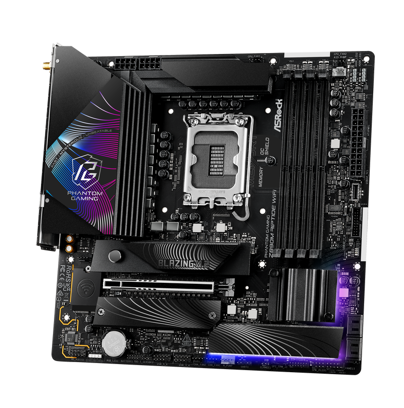 ASRock Z890M Riptide WiFi nærbilde av CPU-sokkel