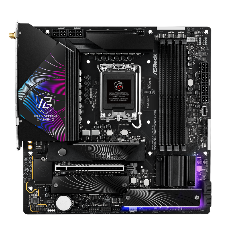 ASRock Z890M Riptide WiFi detalj av minnespor