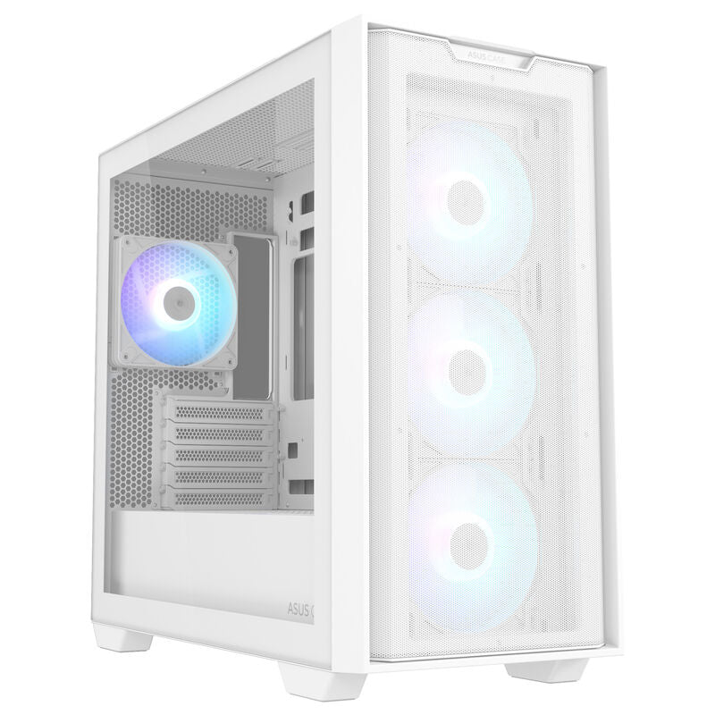 ASUS A21 PLUS kabinett minitårn Micro-ATX RGB herdet glass hvit forfra