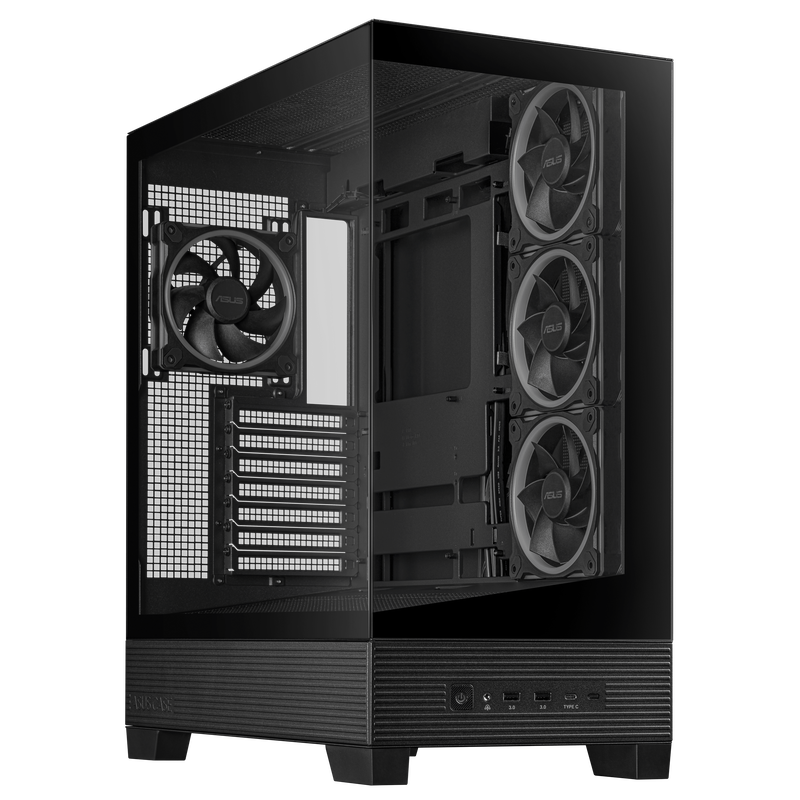 ASUS A31 Plus TG ARGB kabinett midtårn ATX hvit forfra