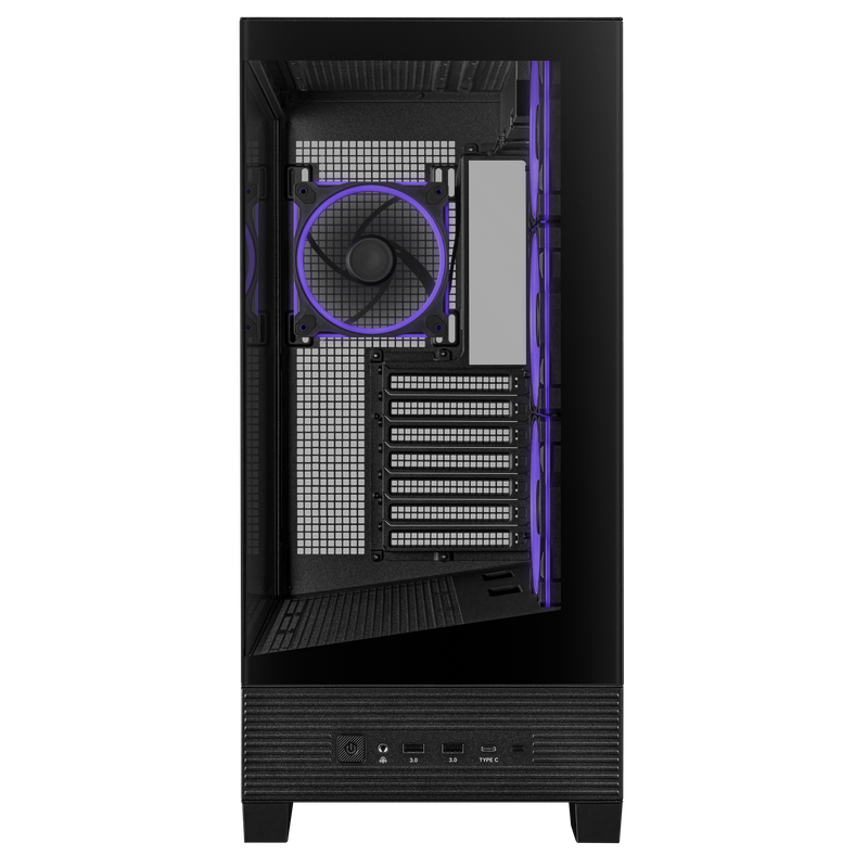 ASUS A31 Plus TG ARGB kabinett midtårn ATX hvit montert med komponenter