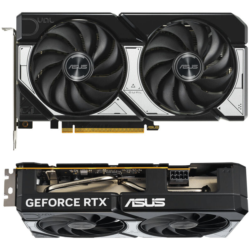 Nærbilde av ASUS Dual GeForce RTX 5060 OC grafikkort vifte