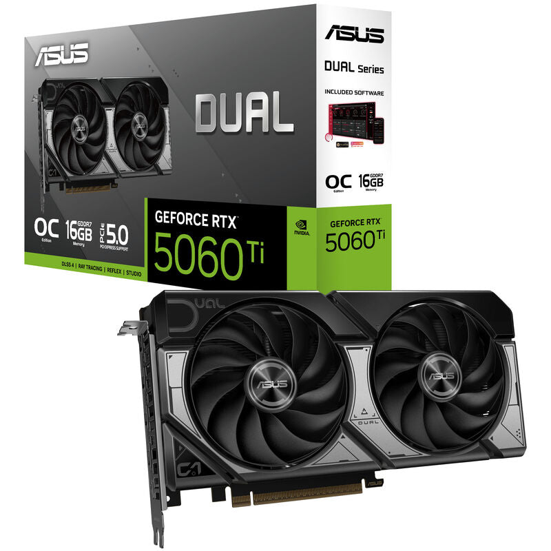 ASUS Dual GeForce RTX 5060 Ti OC grafikkort forfra