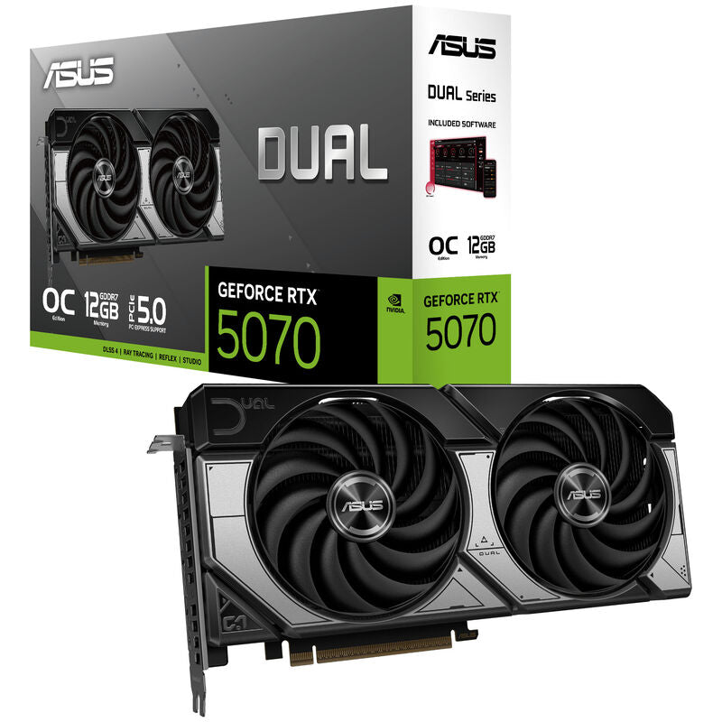 ASUS Dual GeForce RTX 5070 OC Edition grafikkort forfra