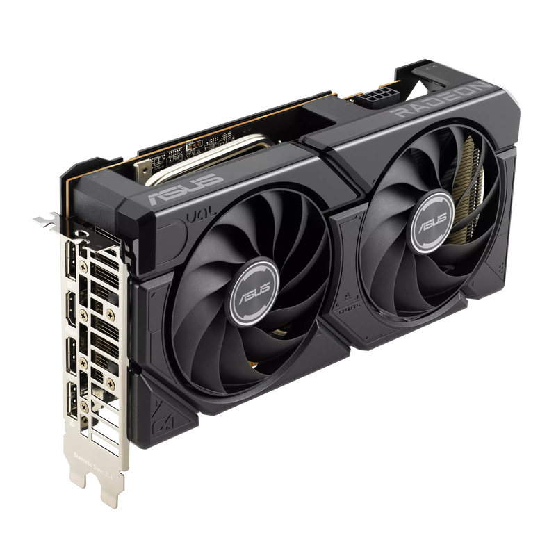 ASUS Dual Radeon RX 7600 EVO OC grafikkort RGB LED belysning
