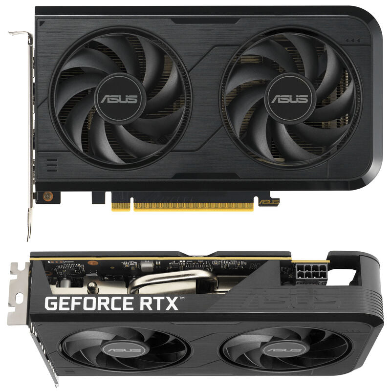 Detalj av ASUS Dual RTX 5050 OC Edition grafikkort vifte