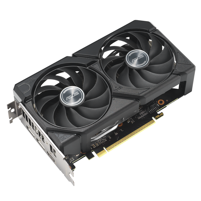 ASUS Dual RX 9060 XT grafikkort montert i PC