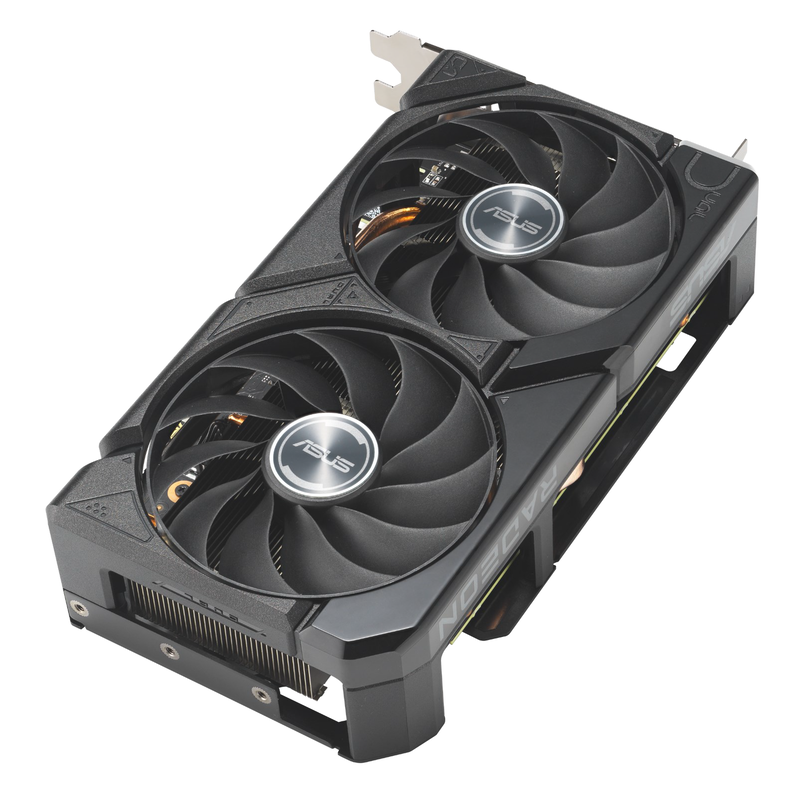 Montert ASUS Dual RX 9060 XT grafikkort 16 GB GDDR6 i PC