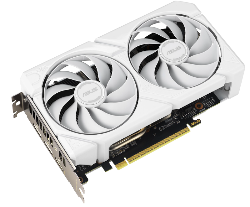 ASUS Dual RX 9060 XT White Edition grafikkort montert i PC