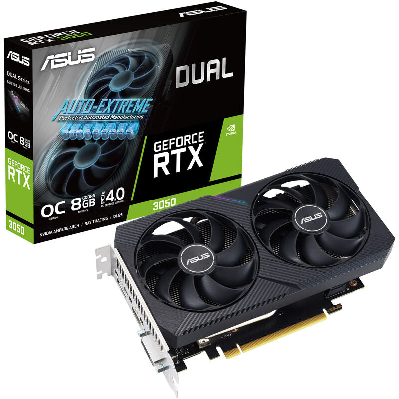 ASUS GeForce RTX 3050 Dual O8G V2 grafikkort forfra