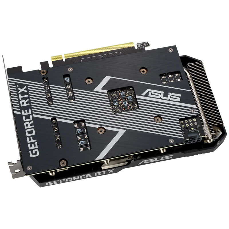 Nærbilde av ASUS GeForce RTX 3060 Dual LHR O12G RGB-belysning