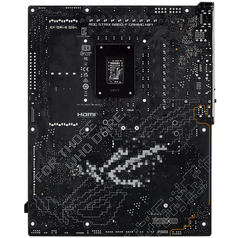 ASUS-logo på ROG Strix B860-F Gaming WiFi hovedkort