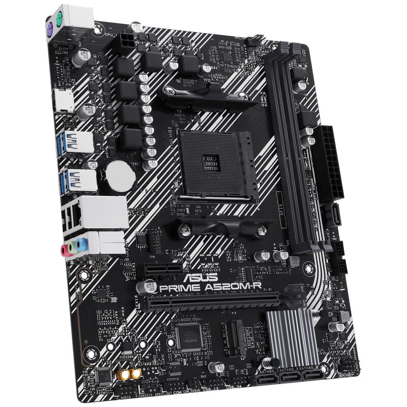 Montert ASUS Prime A520M-R hovedkort i Micro-ATX kabinett